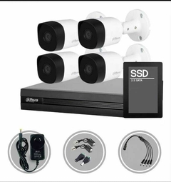 Kit Seguridad Dahua Dvr 4ch + 4 Camaras 1080p +disco Color Blanco - comprar online