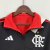 Jaqueta corta vento dupla face masculina do Flamengo, com cores preta e vermelha, da Adidas.