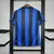 Camisa Atalanta Home 24/25 nas cores azul e preto com listras verticais