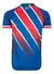 Camisa de futebol do Esporte Clube Bahia II 2024/25 na cor azul e vermelho, com detalhes em listras e logo do clube.