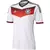 Camisa retrô branca da seleção alemã, modelo 2014, fabricada pela Adidas, com detalhes em vermelho e preto.Manuel Neuer
Kevin Trapp
Roman Weidenfeller
Philipp Lahm
Jerome Boateng
Mats Hummels
Per Mertesacker
Benedikt Höwedes
Julian Dragovic
Christoph Kram