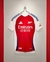 Camisa e shorts do kit infantil do Arsenal I Home 24/25 da Adidas, em vermelho e branco.