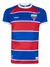 Camisa do Fortaleza I 2024/25, modelo home, nas cores tricolor com listras vermelhas e azuis.