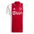 Camisa do Ajax 2024/25, nas cores branca e vermelha, com logo da Adidas e patrocínio da Ziggo.