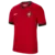 Camisa vermelha da seleção de Portugal, modelo 2024/25, com logo da Nike e escudo da equipe.