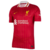 Camisa vermelha do Liverpool para torcedores, modelo 24/25 da Nike, destacando o logo do time e patrocinadores.