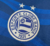 Emblema do Esporte Clube Bahia na camisa azul do torcedor, temporada 2024/25.