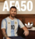 Camisa de futebol edição especial da Argentina para 2024/25, com listras verticais azul e branca e detalhes em dourado. nova camisa argentina, nova camisa messi