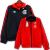 Jaqueta corta vento dupla face masculina do Flamengo, com cores preta e vermelha, da Adidas.