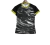 Camisa feminina do Botafogo, preta com detalhes em amarelo, com design moderno e logo do time.