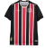 Camisa do Santa Cruz 2024/25, modelo torcedor, com listras tricolores em preto, vermelho e branco.