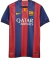 Camisa retrô do Barcelona da temporada 2014/2015, nas cores azul e grená, com logo da Nike e patrocinador Qatar Airways. NEYMAR - SUAREZ - MESSI - MASCHERANO - RAKTIC - PIQUET -  PEDRO - BUSQUETS - INIESTA