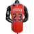 Regata vermelha NBA Nike Chicago Bulls com o nome Jordan e número 23, vista traseira.