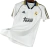 Camisa retrô do Real Madrid, modelo 1998/2000, na cor branca com detalhes em azul e amarelo.