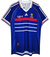Camisa retrô da seleção da França, modelo de 1998, em tom azul com detalhes brancos e vermelhos. - ZIDADE - HENRY - PIRES - PETIT - MAKELELE - TREZEGUET - BARTHEZ 
