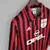 Camisa Milan 1999/2000 - Retrô Manga Longa - Masculino - Vermelha Preta - JSMARTLOJA ESPORTES 