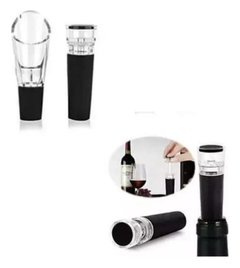 Set Para Vino Decantador Y Tapa De Vino Con Bomba Vacío - comprar online