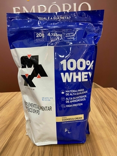 100% WHEY REFIL 900G - COOKIES & CREAM - MAX TITANIUM