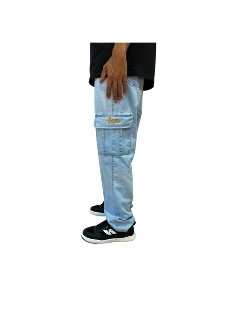 Calça Cargo Jeans Corte Reto Save