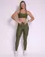 Conjunto Calça Legging Empina New Onça Fit Verde + Top Lu