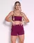 Conjunto Short Empina Ajuste Malbec Valência + Top Bruna