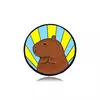 Pin capibara concentrado