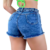 Kit 2 Short Jeans Feminino Cintura Alta Barra Desfiada - loja online