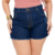 Short Jeans Feminino Plus Size Barra Desfiada Lavagem Escura - comprar online