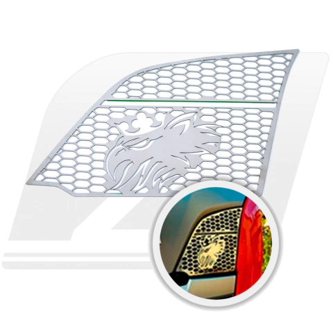 APLIQUE INOX COMPLETO TELA ENTRADA DE AR SCANIA NTG REF.241E