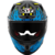 Capacete KYT Striker 2V Flaming Cinza Nardo/Azul (Viseira Solar) na internet