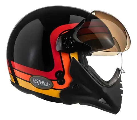 Capacete Peels F21 Yesterday Queixeira Preto Vermelho Brilho