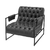 Poltrona Decorativa Metaluxe Industrial Capitone Base Metal