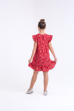 Vestido Luna flor vermelho - comprar online