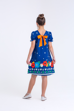 Vestido Maitê flores azul - comprar online