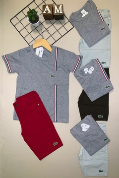 Conjunto lacoste bermuda brim