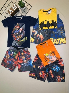 Conjunto personagem - super heróis bermuda estampada na internet