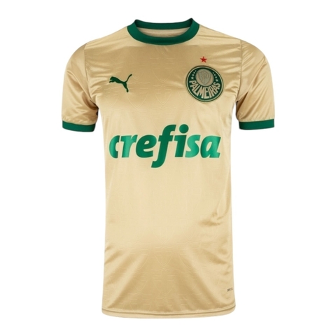 Camisa Palmeiras III 24/25 - Torcedor Puma Masculina - Dourada com detalhes em verde