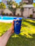 Vaso de acero inoxidable Stanley Azul de 473ml con tapa y parlante, diseñado para mantener la temperatura de las bebidas.