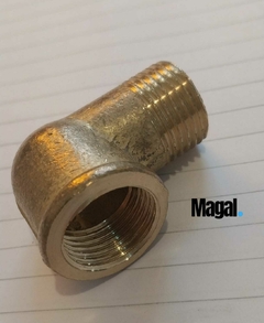 Codo de Bronce de 1/2 hembra 1/2 macho. Pack de 5 unidades