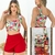 Conjunto Sorts Saia com Croppeds Estampados