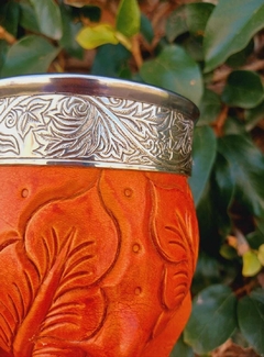 Mate Imperial Calabaza y Cuero Repujado - comprar online