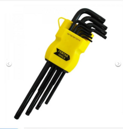 Jogo Chave Torx Em L Longo 9 peças T10 a T50 Fertak
