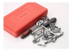 Kit Jogo Soquete 46 Pcs Aco Crv 1/4 Catraca Chave Com Maleta - comprar online