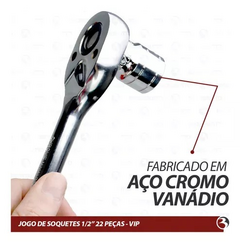 Jogo Chave Soquete 22 Peças 8-32mm Encaixe 1/2'' - alfferramentas