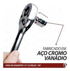 Jogo Chave Soquete 22 Peças 8-32mm Encaixe 1/2'' - alfferramentas