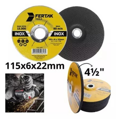 Disco de Desbaste p/ Esmerilhadeira 4.1/2x115mm Inox Ferro Metal - Fertak na internet