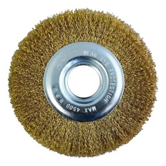 Escova De Aço Circular 6 Pol X 7/8 Pol Para Moto Esmeril c/ Adaptadores