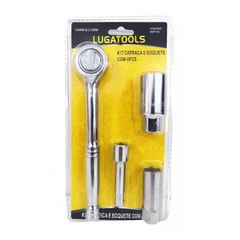 Jogo Chave de vela 16mm e 21mm x 1/2'' com catraca