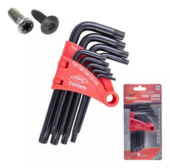 Jogo Chave Torx Em L Curto 9 peças T10 a T50 Corneta