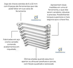 Jogo de chave estrela 6 a 22mm Mayle na internet